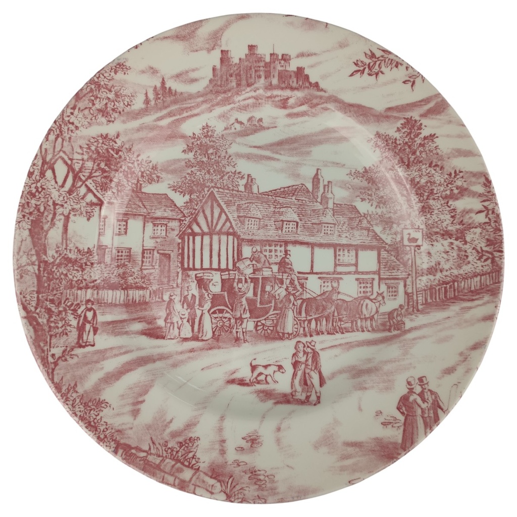 [1806419] Kuchenteller 20,5 cm Churchill England Swan Inn Pink gebraucht - sehr gut