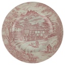 Speiseteller 24 cm Churchill England Swan Inn Pink gebraucht - sehr gut