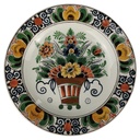 Wandteller 22,8 cm Delft polychroom Handwerk Keramik