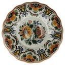Wandteller 22,8 cm Delft polychroom Handwerk Keramik