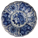 Wandteller Sammelteller Delfts Blauw Raam Blumendekor Blau gebraucht - neuwertig