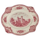 Servierplatte Speiseplatte Fleischplatte Steakplatte 43,5x36 cm Johnson Bros Old Britain Castles Rot gebraucht - sehr gut