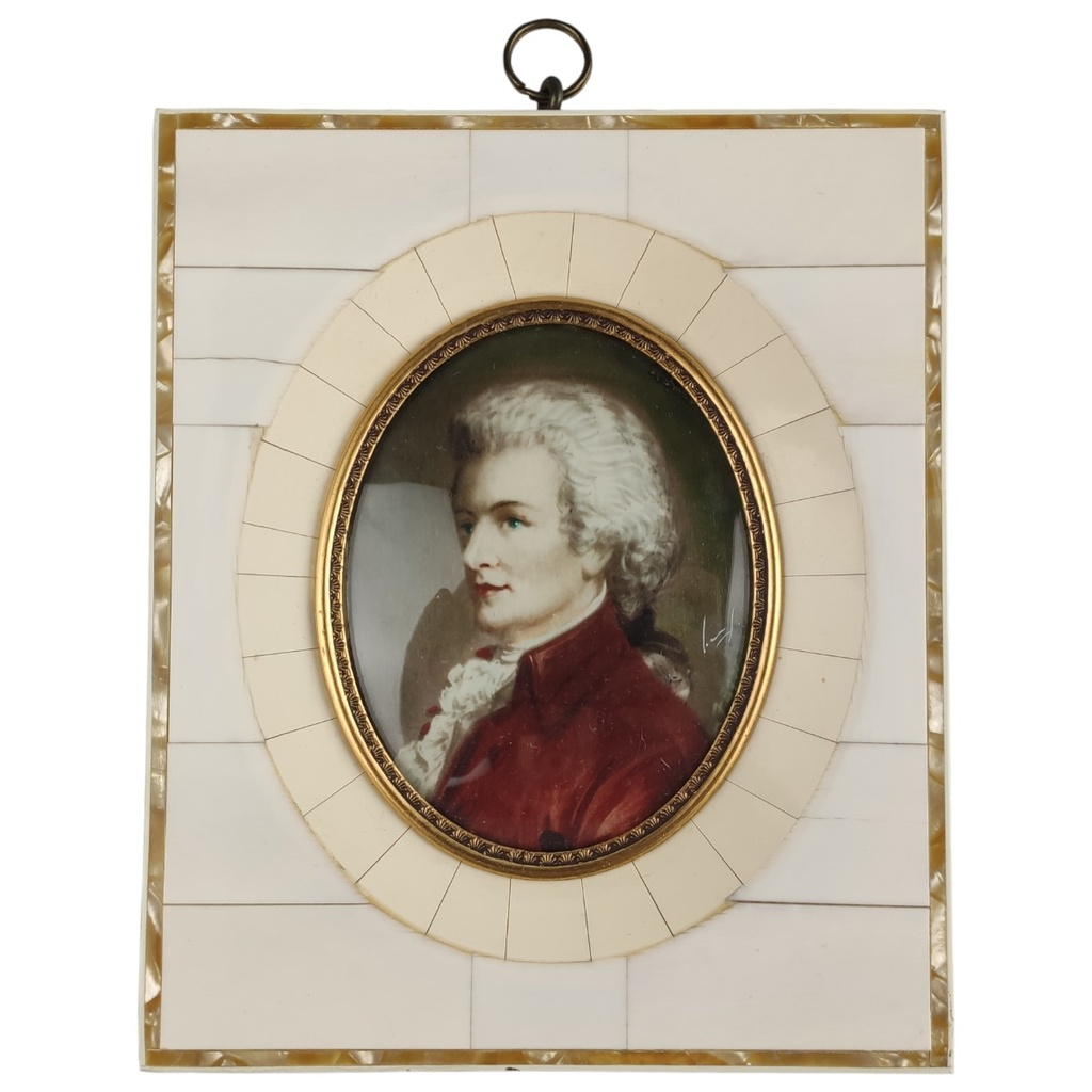 [1818151] Miniaturmalerei Lupenmalerei Porträt rechteckig Elfenbein Wolfgang Amadeus Mozart