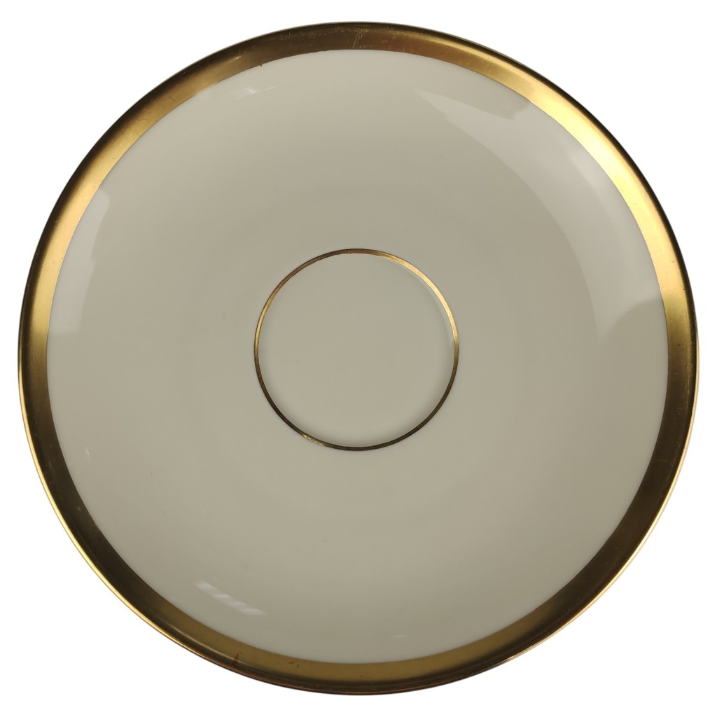 [1818192] Untertasse für Kaffee groß 15 cm Fürstenberg Fürstin Goldrand 01650 Beige gebraucht - sehr gut