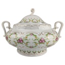 Ragoutterrine 2,1 L Krautheim Sissy Blumendekor mit Gold gebraucht - sehr gut