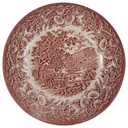 Speiseteller 24,7 cm English Ironstone Tableware (EIT) EIT England Baumstäme auf Wagen Rot