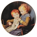 Wandteller Langenthal Albert Anker Seine Kinderporträts Die kleinen Strickerinnen gebraucht - neuwertig