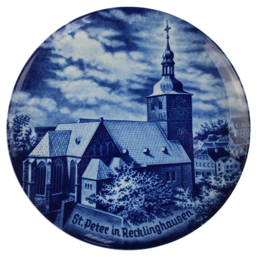 [1818388] Wandteller Fürstenberg Sammelteller St. Peter in Recklinghausen Nr. 5 Blau gebraucht - sehr gut