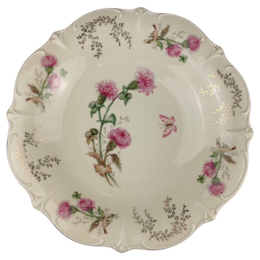 [1820816] Obstschale Goldrand 28,5 cm Schumann Blumendekor gebraucht - sehr gut