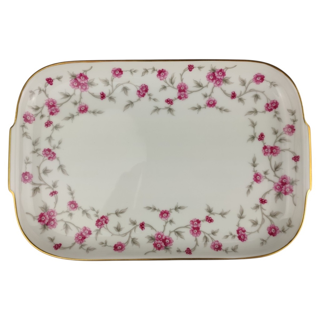 [1820854] Servierplatte klein Rosenthal Helena Blumen Pink gebraucht - neuwertig