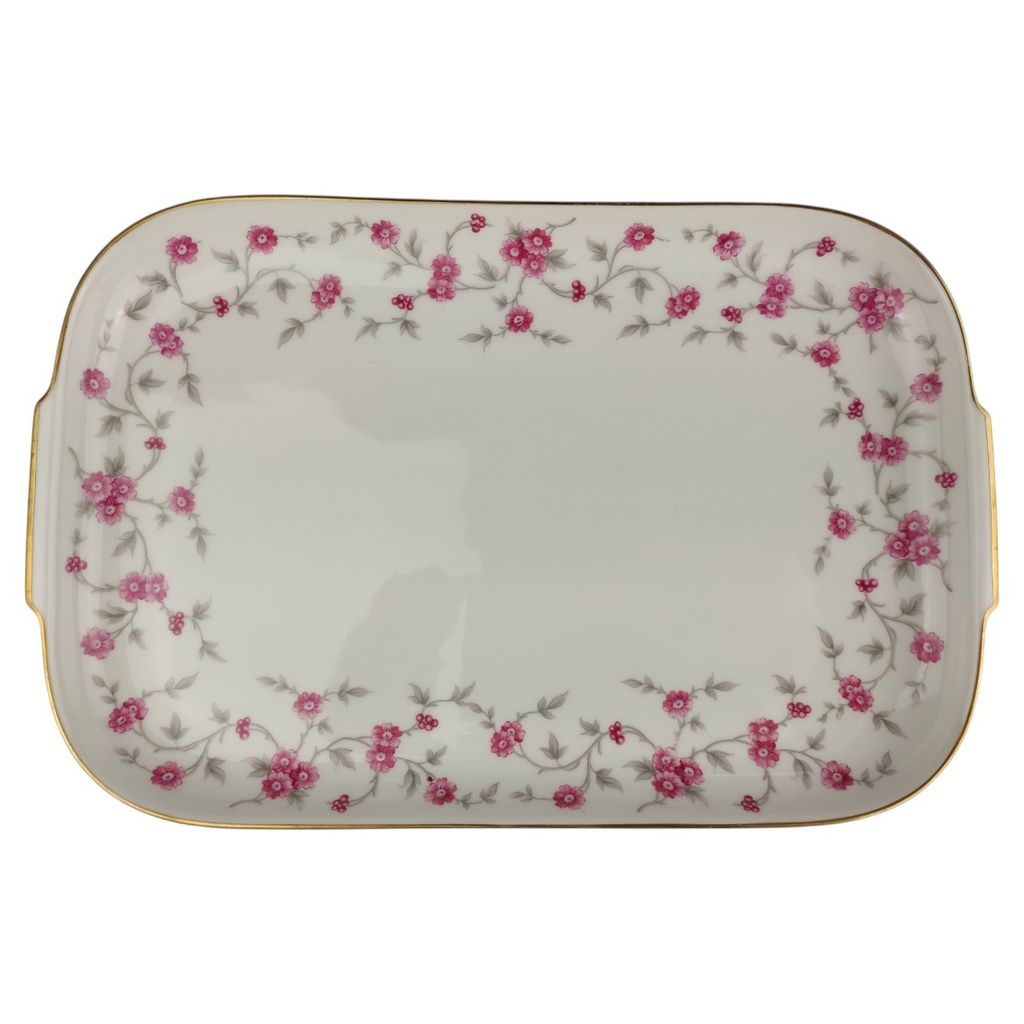 Servierplatte mittelgroß Rosenthal Helena Blumen Pink gebraucht - neuwertig