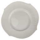 Kuchenteller 19,3 cm Meissen Wellenspiel Relief weiß I. Wahl gebraucht - neuwertig