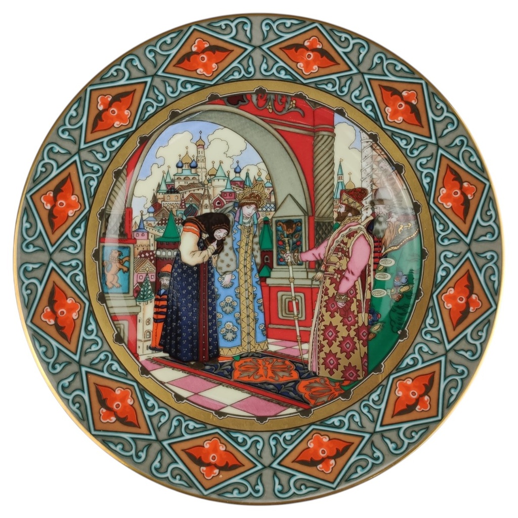 [1820884] Wandteller Villeroy & Boch Heinrich Die Russischen Märchen schöne Wassilissa wird dem Zaren vorgestellt gebraucht - sehr gut