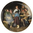 Wandteller Lilien Porzellan Die Meisterwerke des Franz von Defregger Wilderer in der Sennhütte gebraucht - neuwertig