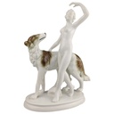 Figur Skulptur Gerold Porzellan Frau mit Windhund Hund gebraucht - sehr gut