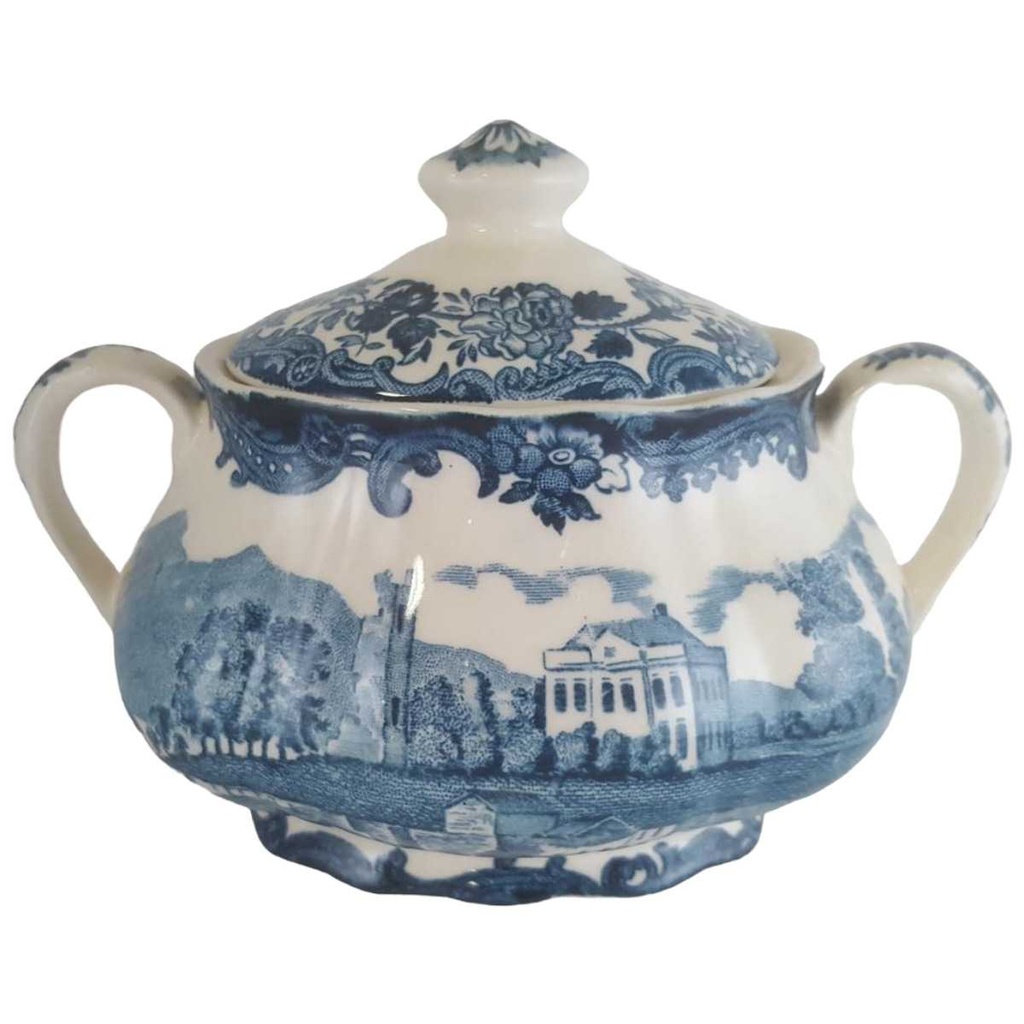 [31403097] Zuckerdose 0,05 L Palissy Avon Scenes Blau gebraucht - gut