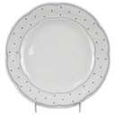 Kuchenteller 19,6 cm Marienbad Ingres Weiss Blaue Rauten gebraucht - sehr gut