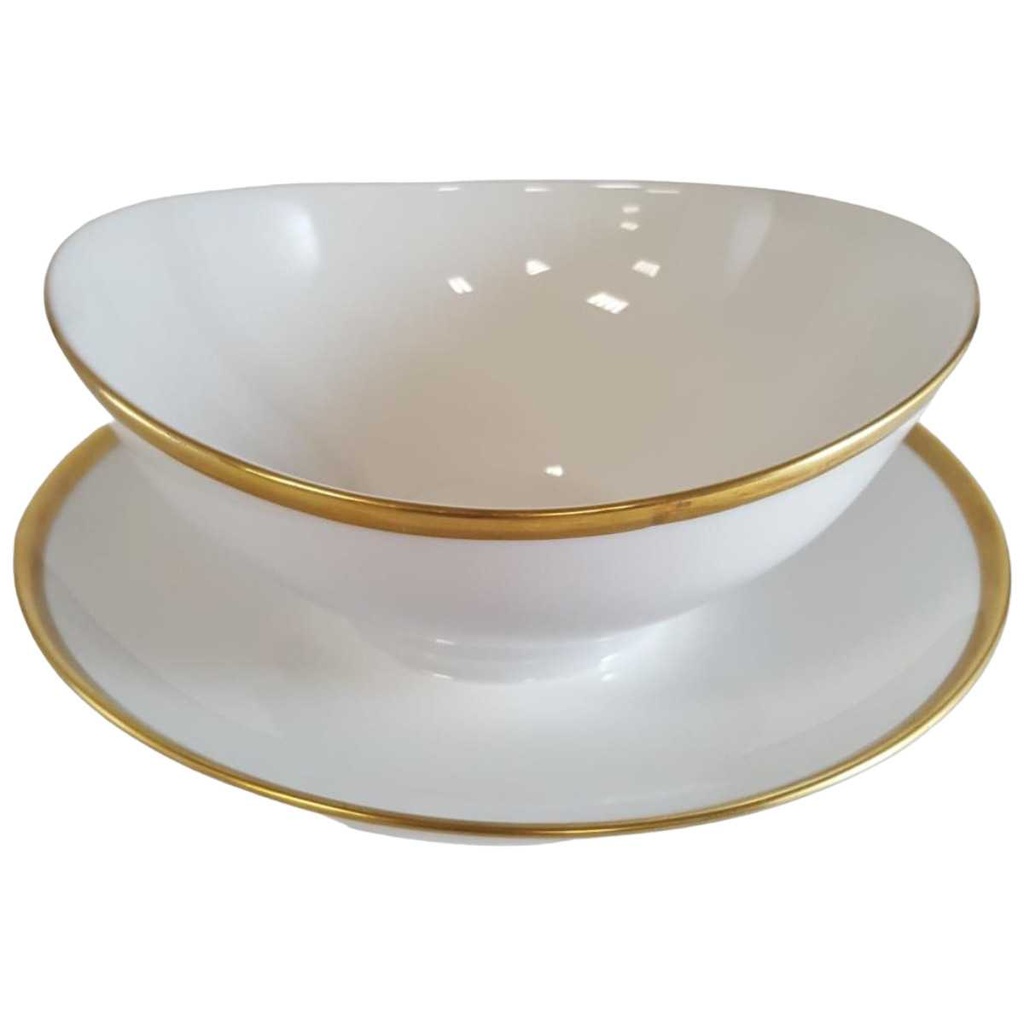 Sauciere mit Teller Goldrand Eschenbach Alte Formen W2610 gebraucht - sehr gut