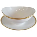 Sauciere mit Teller Goldrand Eschenbach Alte Formen W2610 gebraucht - sehr gut