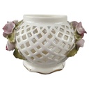 Brody Parc Poland Rosendekor Durchbrucharbeit Vase Dose H 7,9 B 12,4 cm