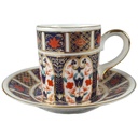 Mokkatasse mit Untertasse Tasse Espressotasse Schirmer Porzellan Pearl China gebraucht - gut