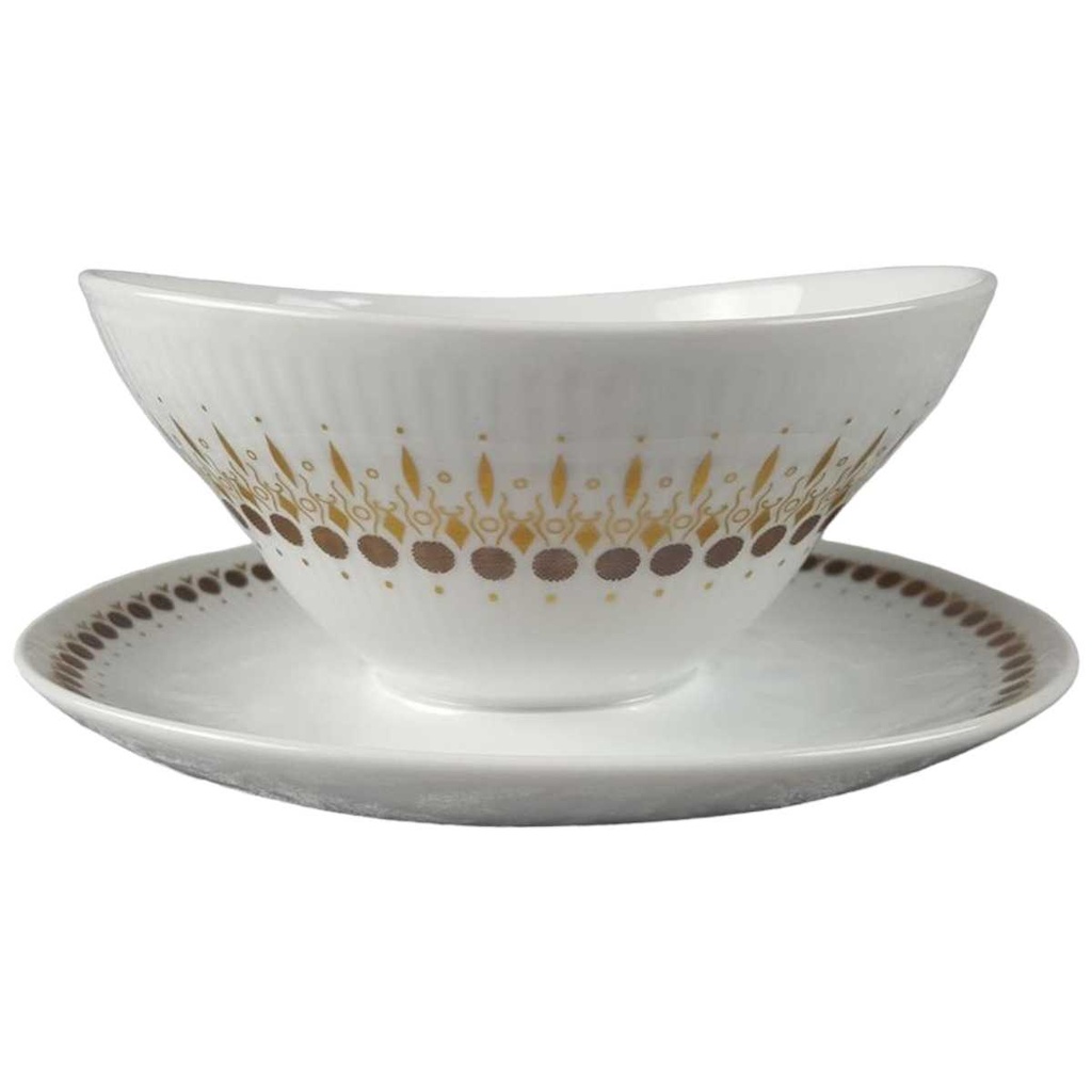 [458110537] Sauciere mit Teller Golddekor 1tlg Mitterteich Form 650 Kreise gebraucht - akzeptabel