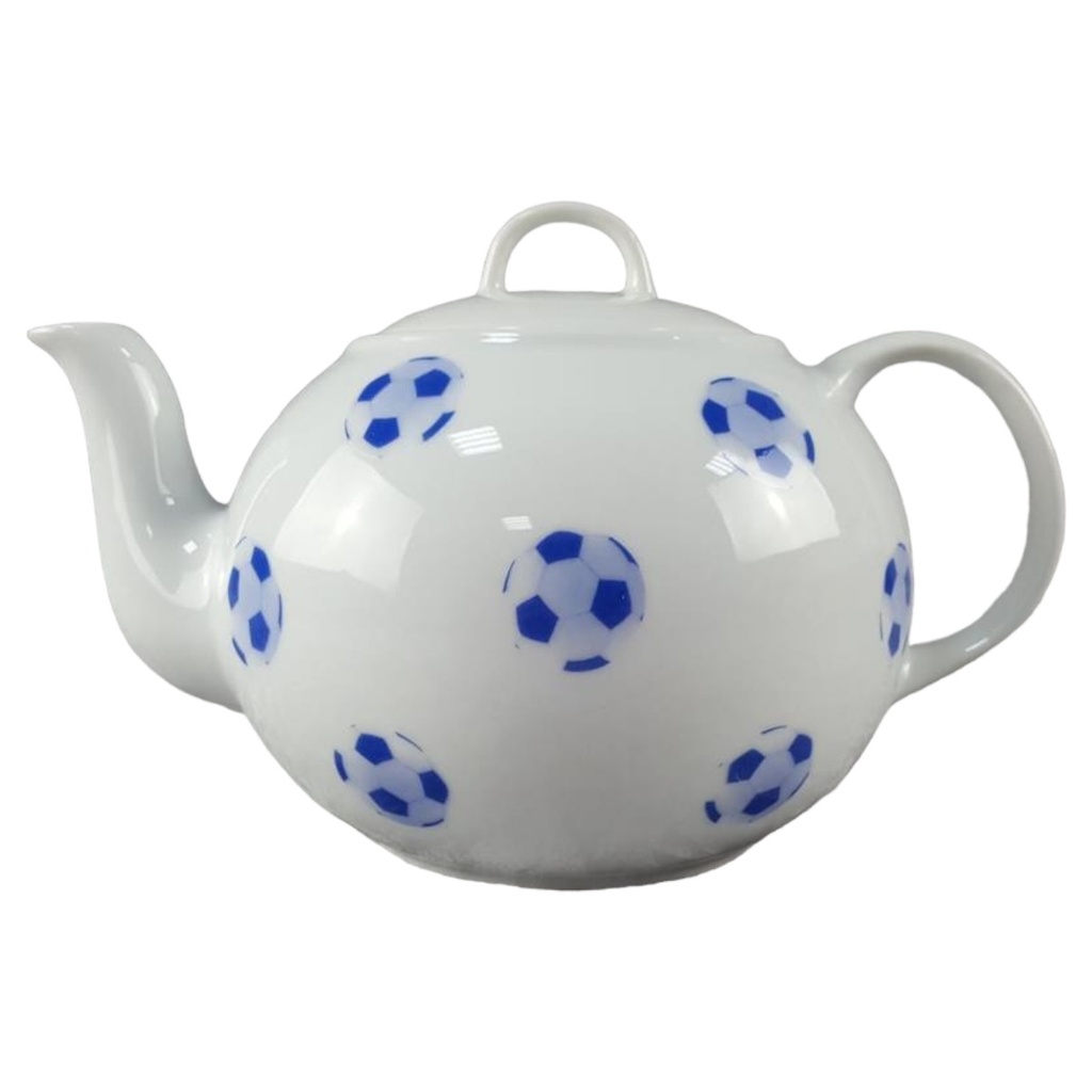Cup+Mug Company weiß blau Fußball Teekanne 1,4 L