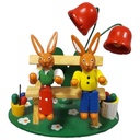 Figur Dekoration Osterhaasenpaar Holz Bunt H 8,9 cm Ostern