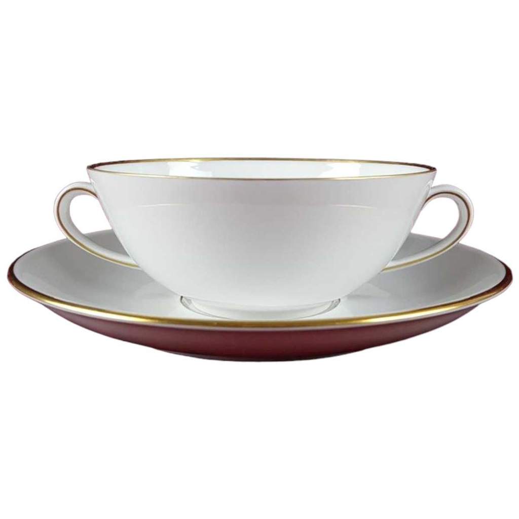 [458110595] Suppentasse mit Untertasse Goldrand Fürstenberg Schloß 644 0801 gebraucht - gut