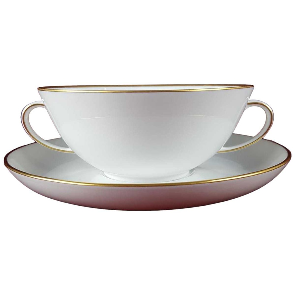 [458110598] Suppentasse mit Untertasse Goldrand Fürstenberg Schloß 644 01852 gebraucht - gut