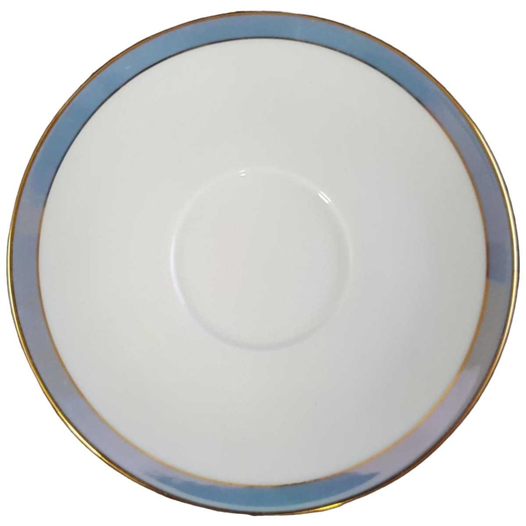 [45811062] Untertasse für Suppe Goldrand 15,7 cm Winterling Kirchenlamitz Blau mit gebraucht - gut