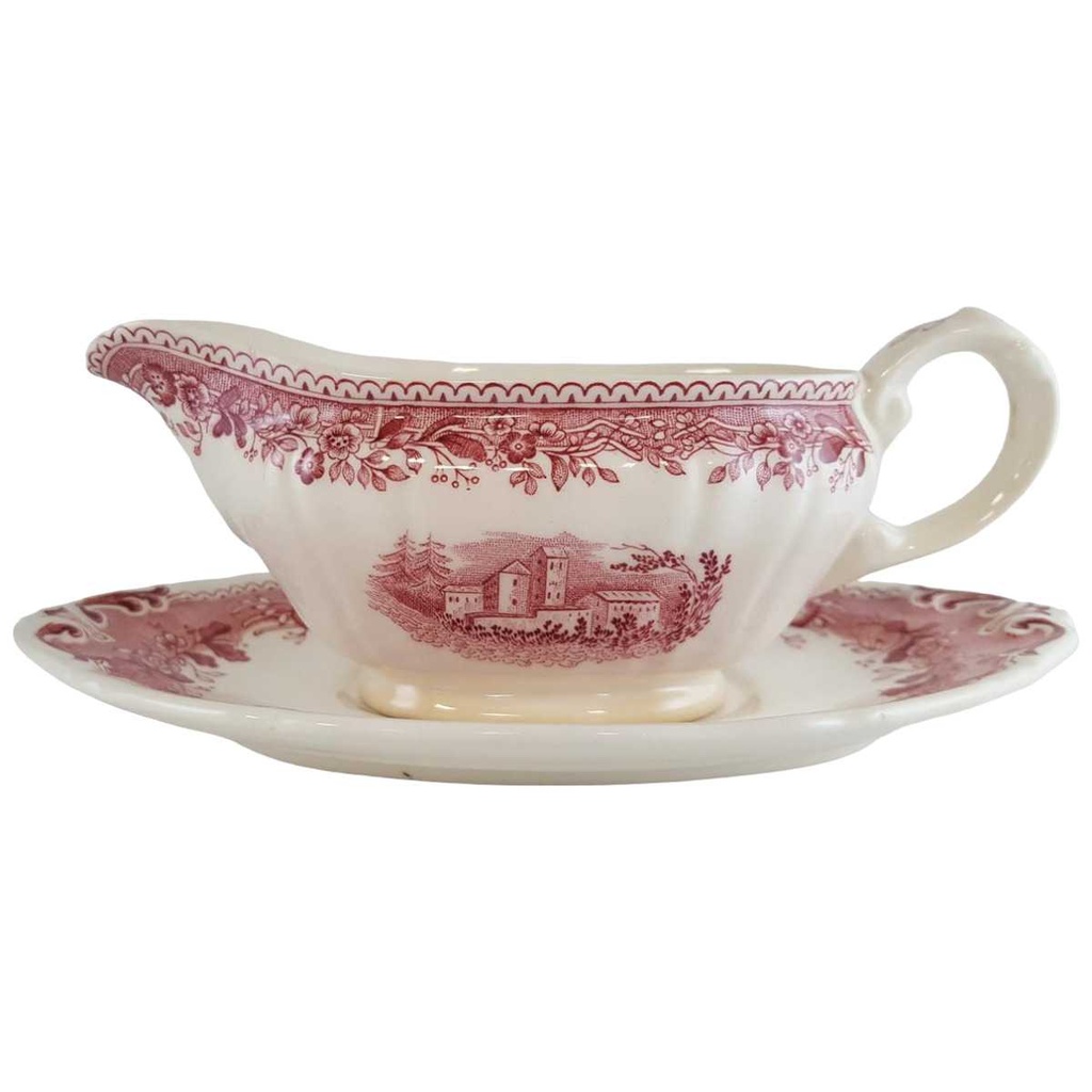 [45811074] Buttersauciere mit Teller Villeroy & Boch Burgenland Rot gebraucht - gut