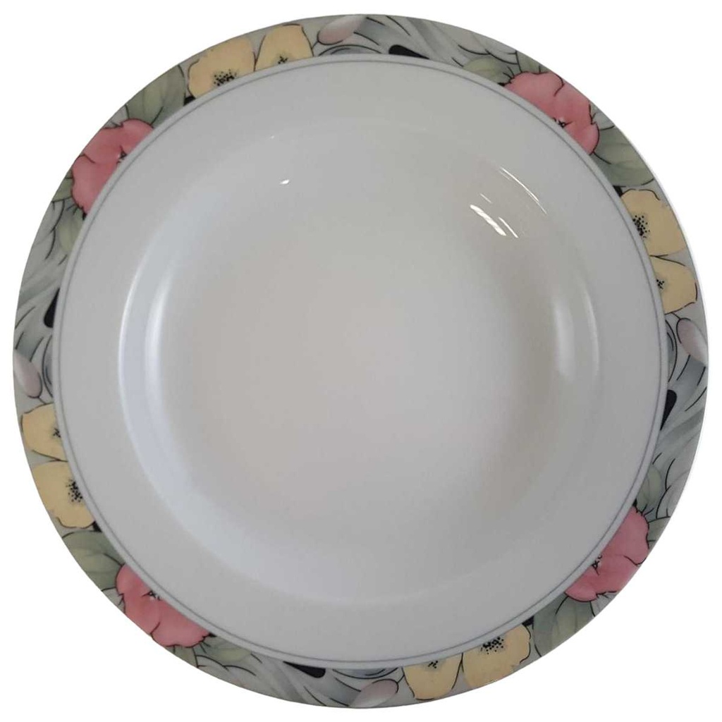 [45811083] Suppenteller 22,1 cm Marienbad Ingres Weiss Blumendekor Blumen gebraucht - gut
