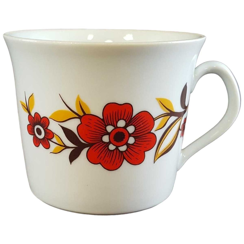 [45811102] Kaffeetasse Tasse Tirschenreuth Rote Blumen gebraucht - gut