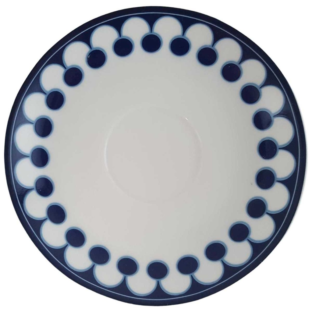 Untertasse für Kaffee 14,6 cm Mitterteich blaue Kreise Blau gebraucht - gut