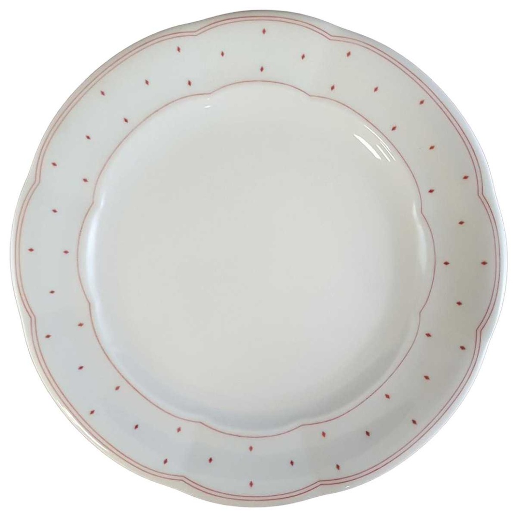 Kuchenteller Dessertteller 19,6 cm Marienbad Ingres Weiss Rote Rauten