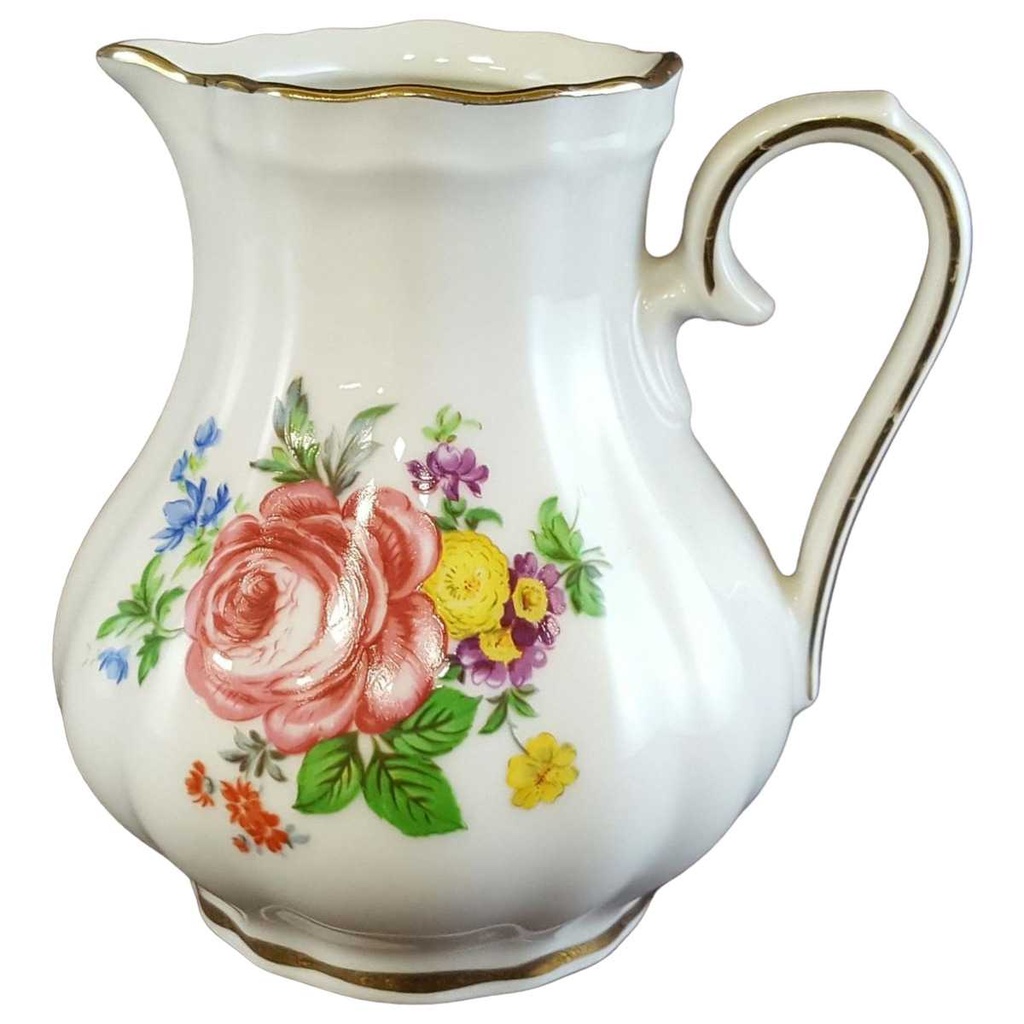 [45811159] Milchkännchen Goldrand Schirnding Bavaria Blumenmuster mit gebraucht - sehr gut
