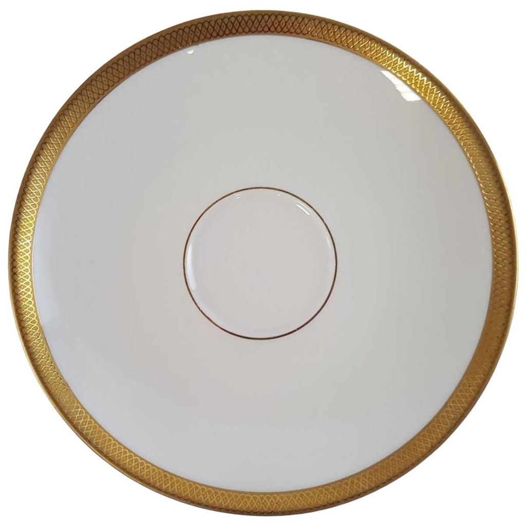 [45811177] Untertasse für Kaffee Goldrand 14,8 cm Eschenbach Alte Formen weiß mit gebraucht - sehr gut