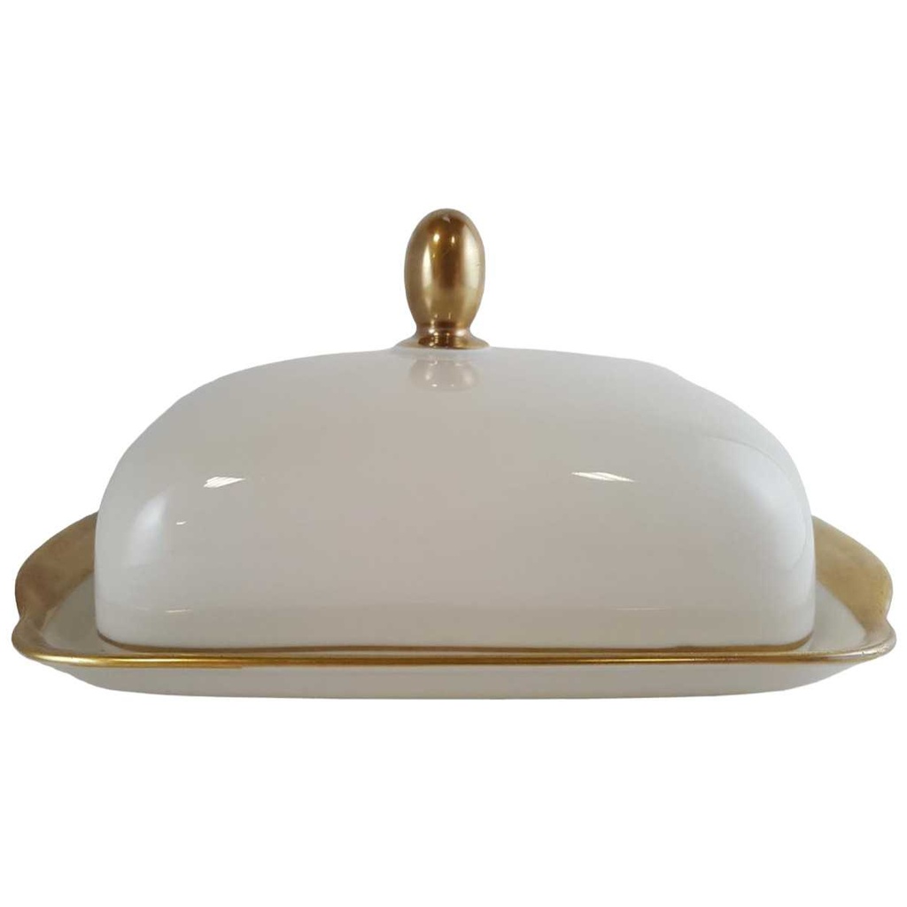 [45811193] Butterdose Goldrand Eschenbach Alte Formen W501 gebraucht - defekt