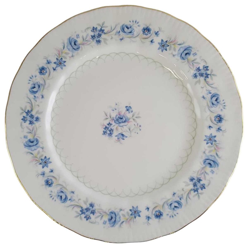 [45811199] Kuchenteller Dessertteller Frühstücksteller 20,5 cm Royal Malvern Blaue Blumenranke Blau gebraucht - gut