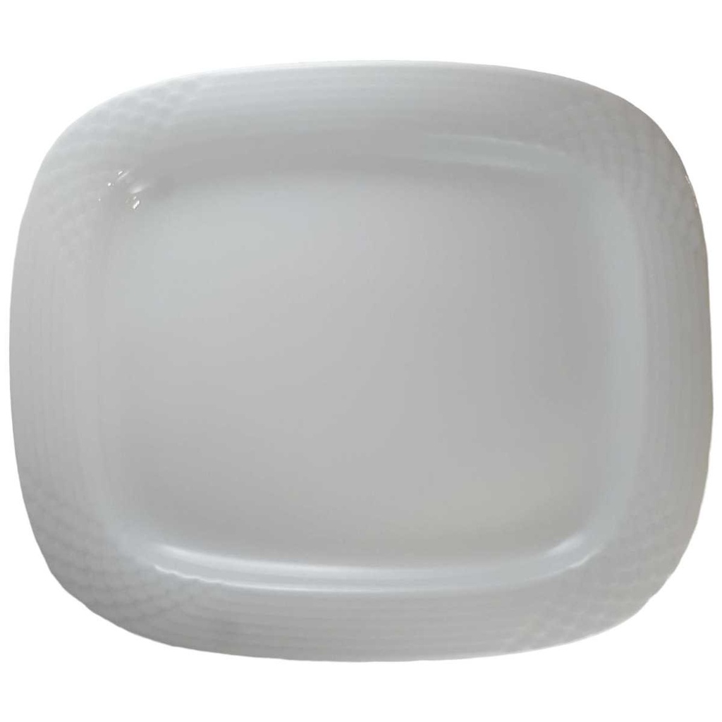 [45811210] Servierplatte Speiseplatte Fleischplatte Steakplatte klein 30x26 cm Hutschenreuther Scala Weiß gebraucht - gut