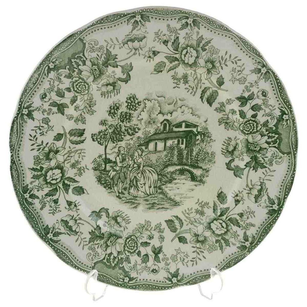 Speiseteller Essteller 24,2 cm English Ironstone Tableware (EIT) EIT England C.P. Englisch Style Grün gebraucht - akzeptabel