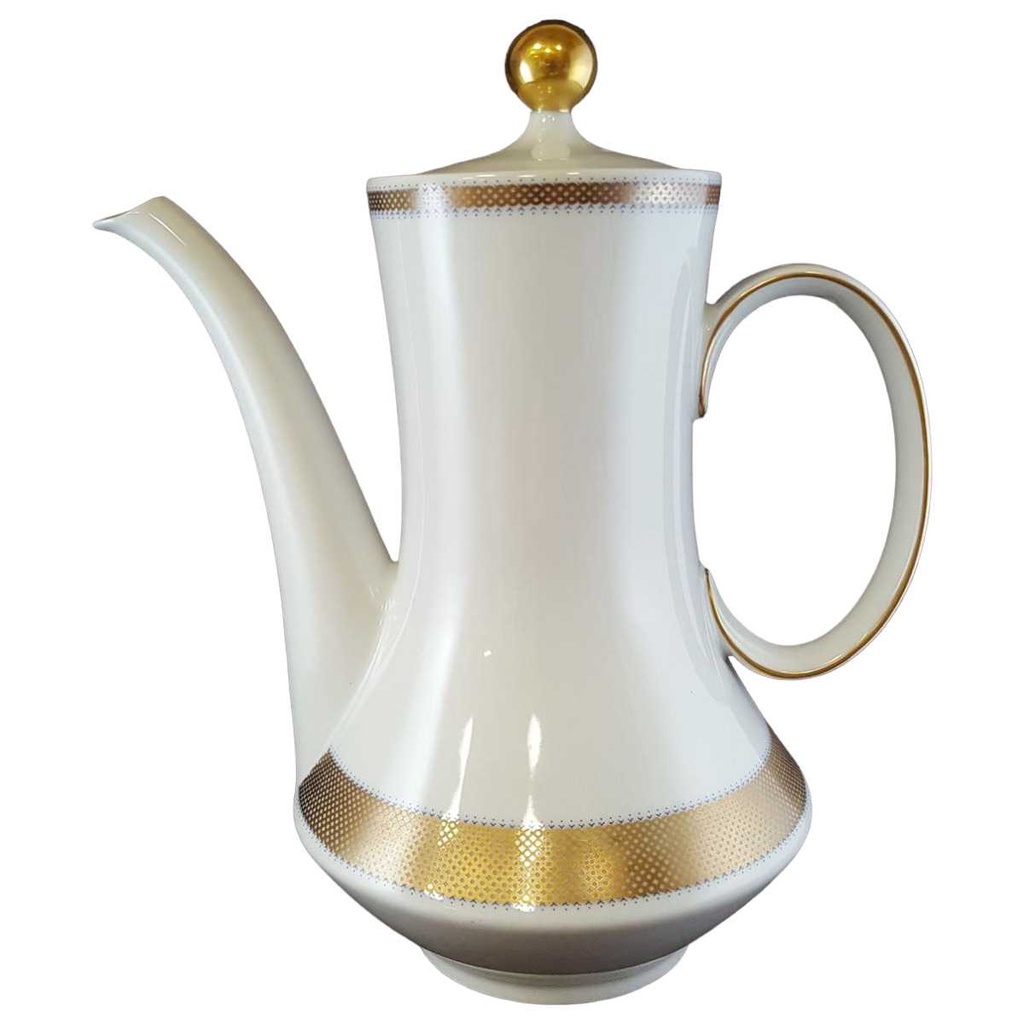 Kaffeekanne Goldrand 1,3 L Eschenbach Alte Formen mit blau gebraucht - sehr gut