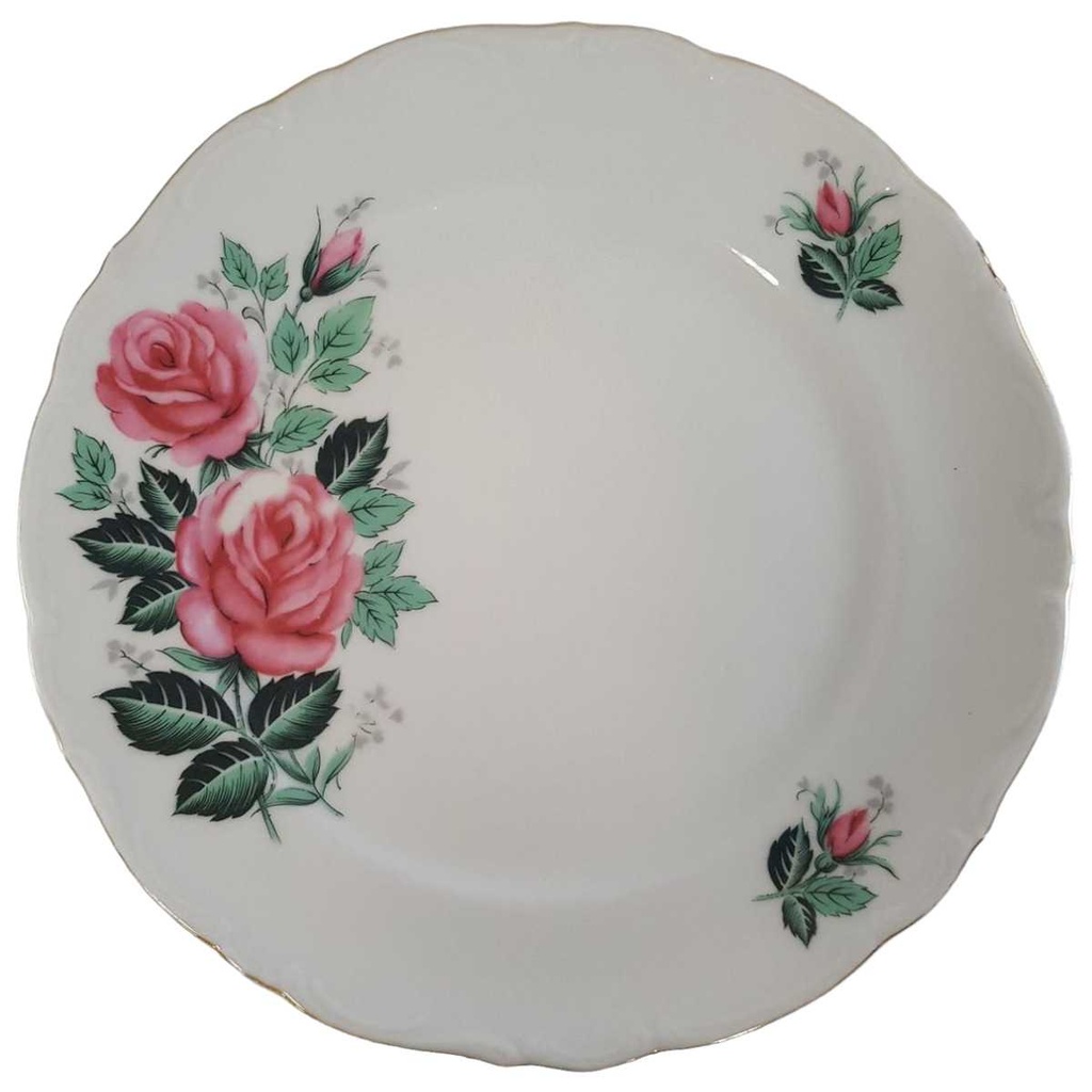 [45811268] Speiseteller Essteller Goldrand 24,2 cm Winterling Kirchenlamitz Rosendekor mit gebraucht - akzeptabel