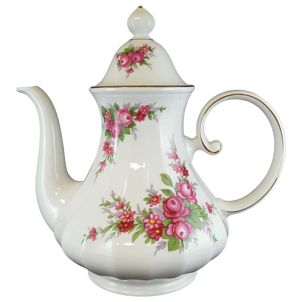 [45811286] Kaffeekanne Goldrand 1,3 L Seltmann Weiden Rote Blumen gebraucht - sehr gut