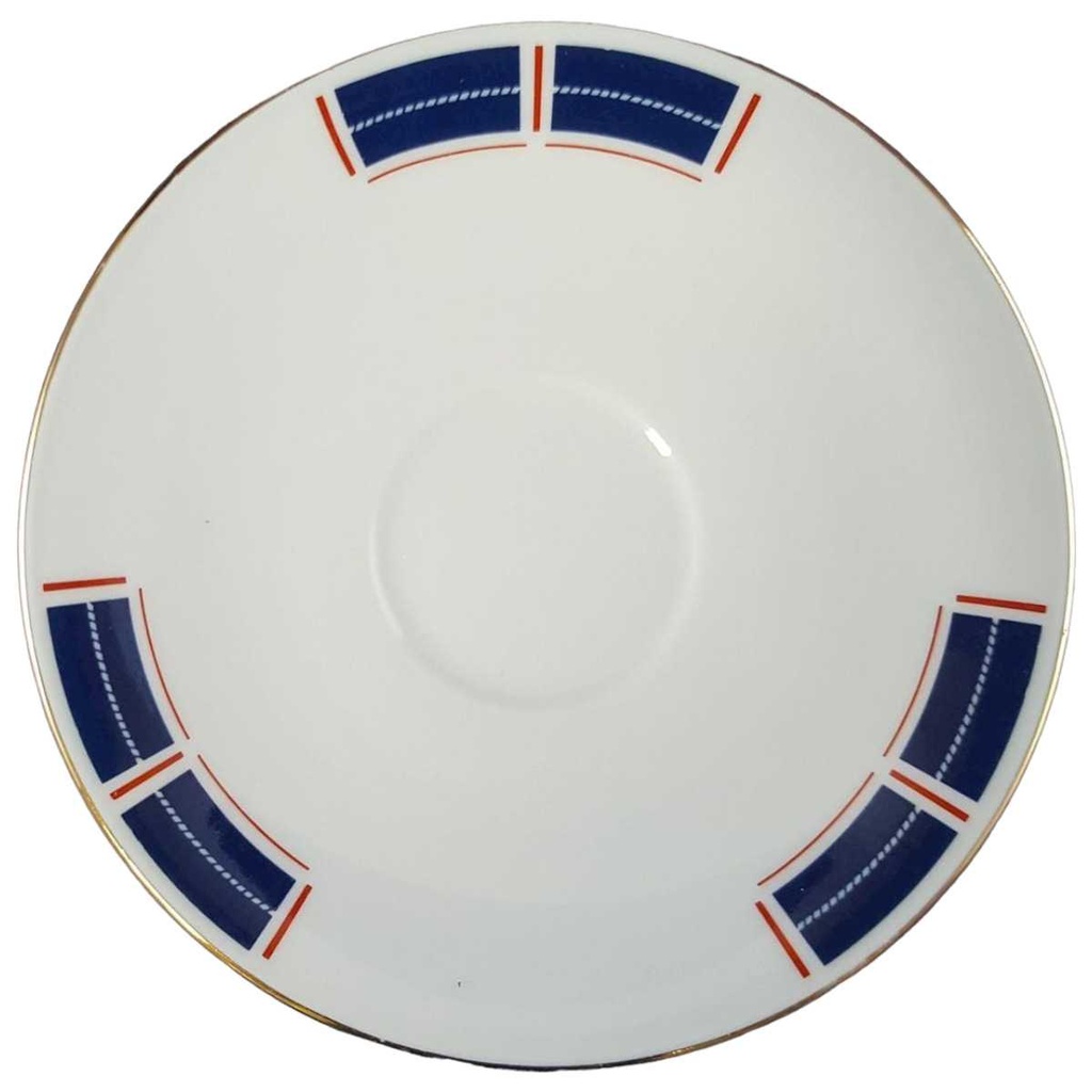 [45811313] Untertasse für Kaffee Goldrand 14,4 cm Seltmann Weiden Blau Rot mit gebraucht - gut