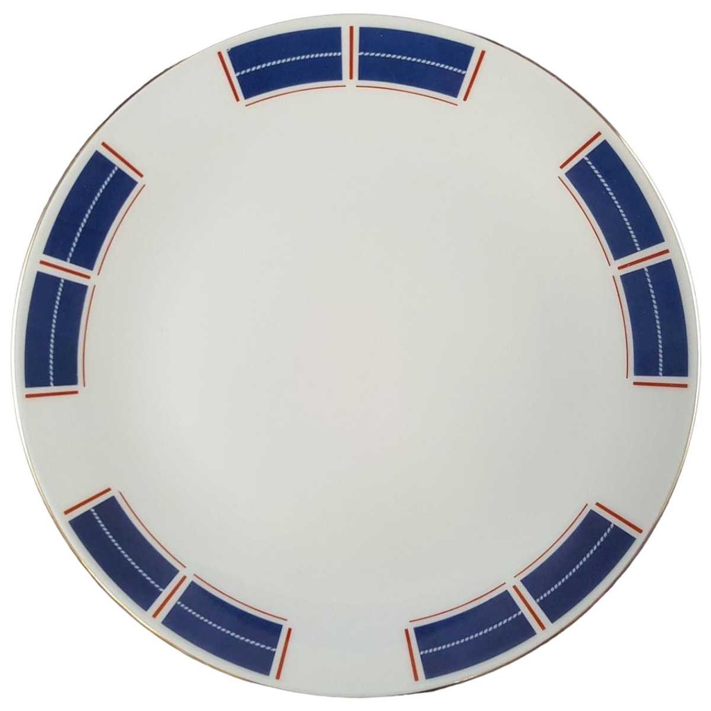 [45811314] Kuchenteller Dessertteller Frühstücksteller Goldrand 19 cm Seltmann Weiden Blau Rot mit gebraucht - gut