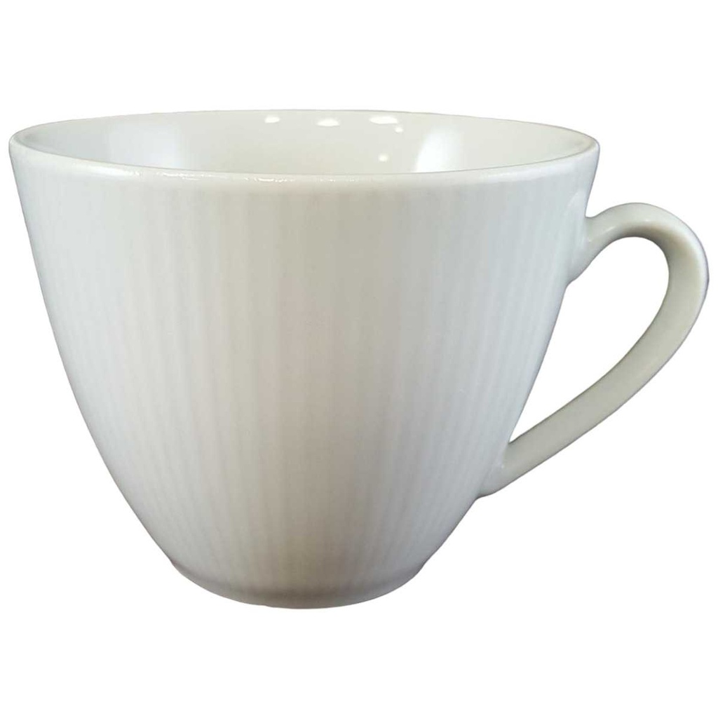 [45811320] Kaffeetasse Tasse Retsch Wunsiedel Weiß gerippt gebraucht - sehr gut