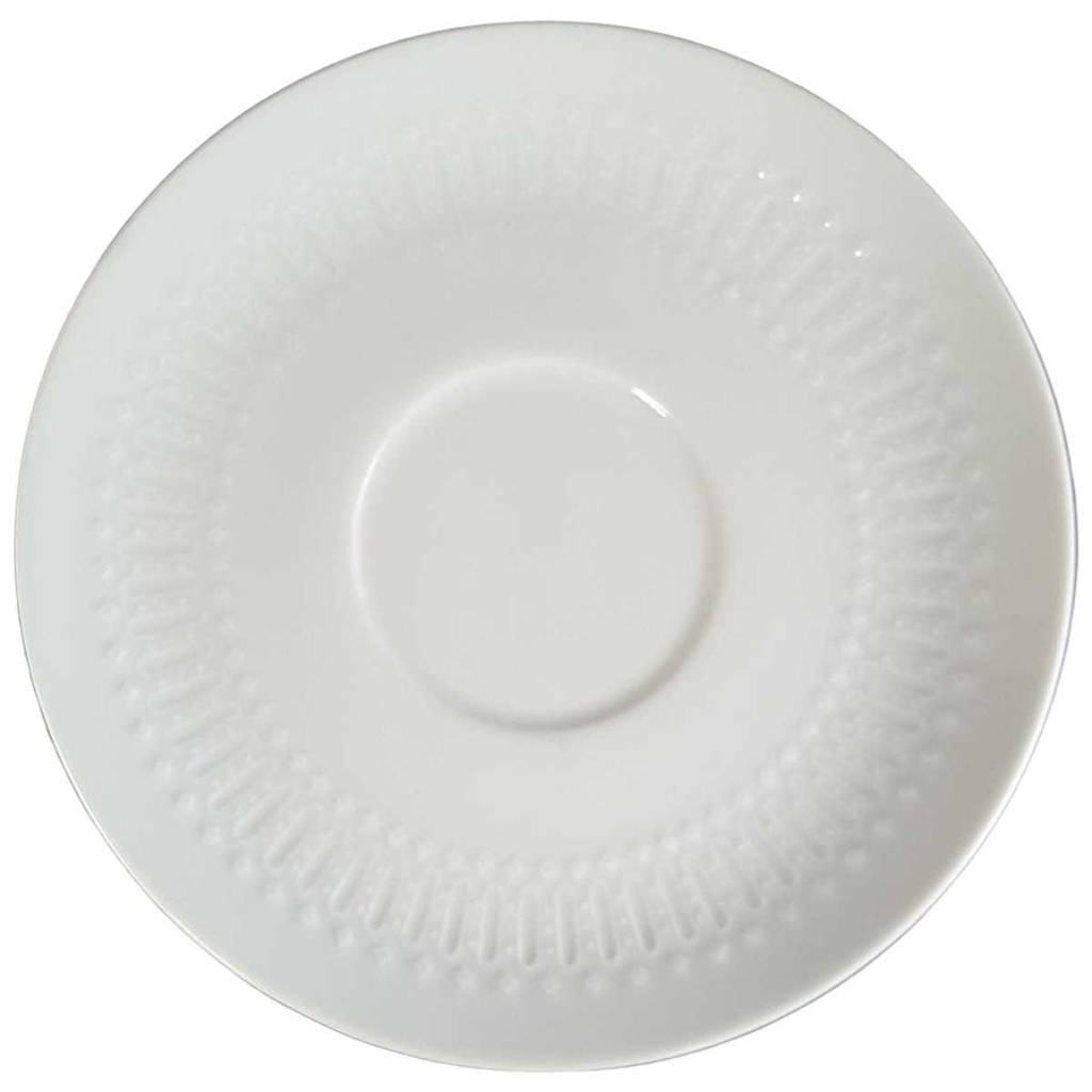 Untertasse für Suppe 15,8 cm Winterling Kirchenlamitz Relief weiß gebraucht - gut