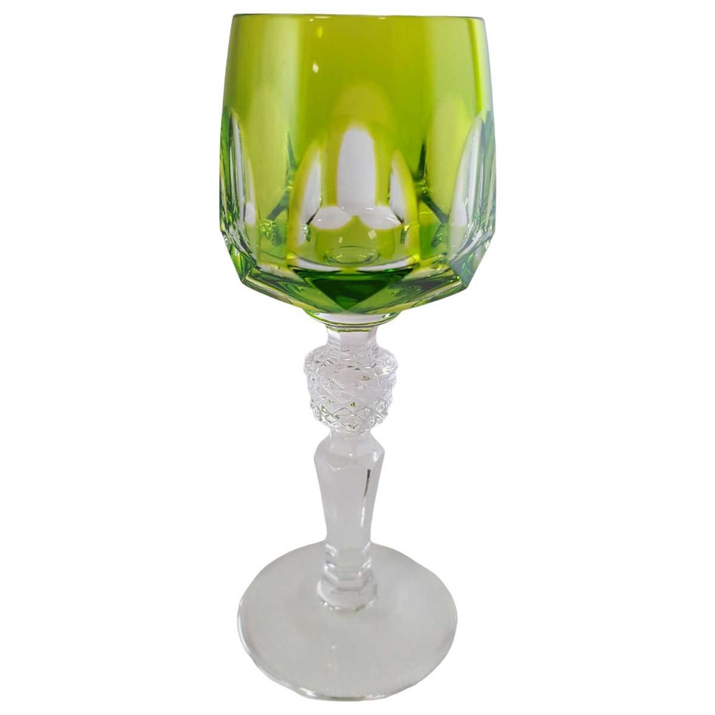 [45811435] Likörglas Schnapsglas Römerglas Überfangglas Nachtmann Antika Grün Resedagrün gebraucht - sehr gut